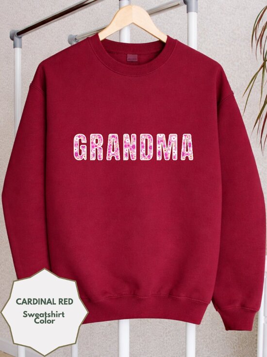 Gildan Tops - Nana Sweatshirt Floral Grandma Crewneck Red Cozy Grandma Gift Personalized Nana
